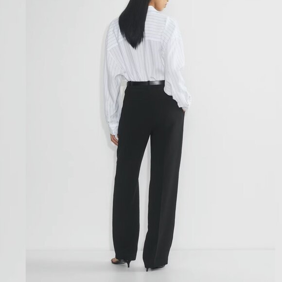 Aritizia Wilford Effortless Pant Japanese Crepette High Rise Wide Leg Size 10 - Picture 9 of 13